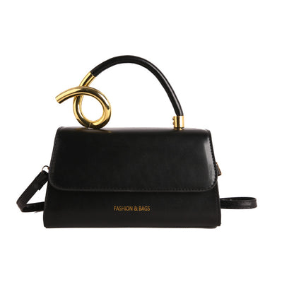 Borsa "Cross-Border Trend" Horizontal Square con Chiusura a Scatto e Finiture Stitching