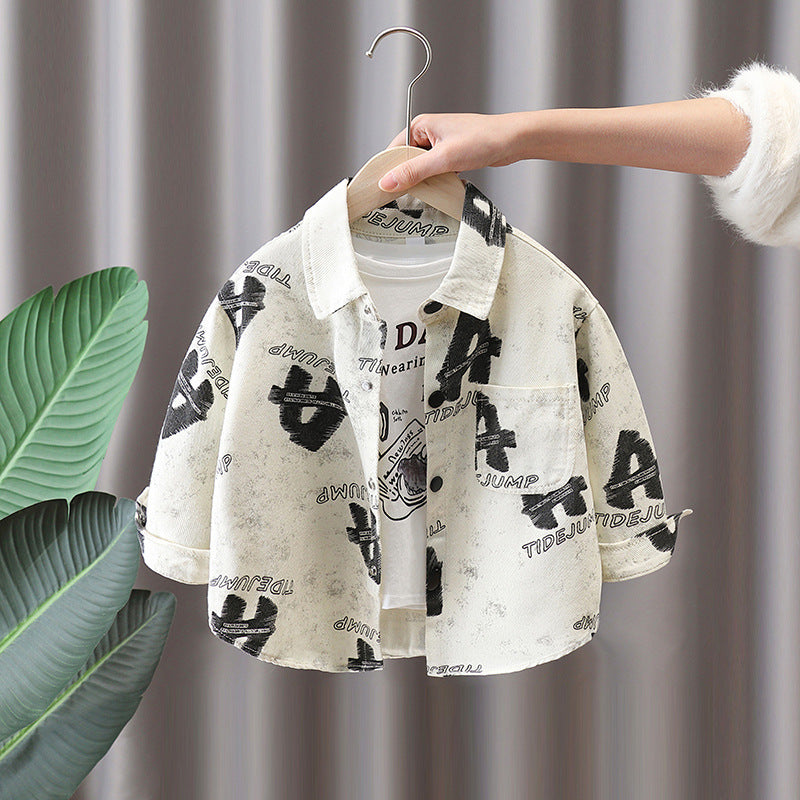 Camicia in Misto Cotone all'80% con Taglio Lapel e Finitura Soft-Touch