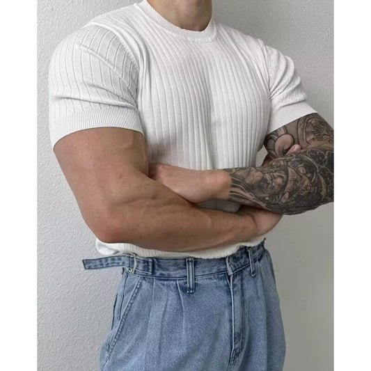 Maglia a Manica Corta con Colletto a Revers e Struttura Moisture-Wicking