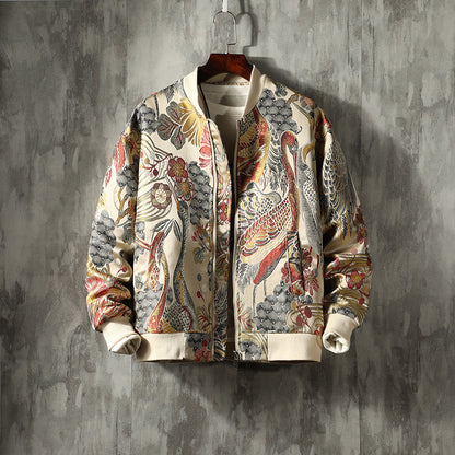 Giacca Bomber Coreana con Ricamo Orientale