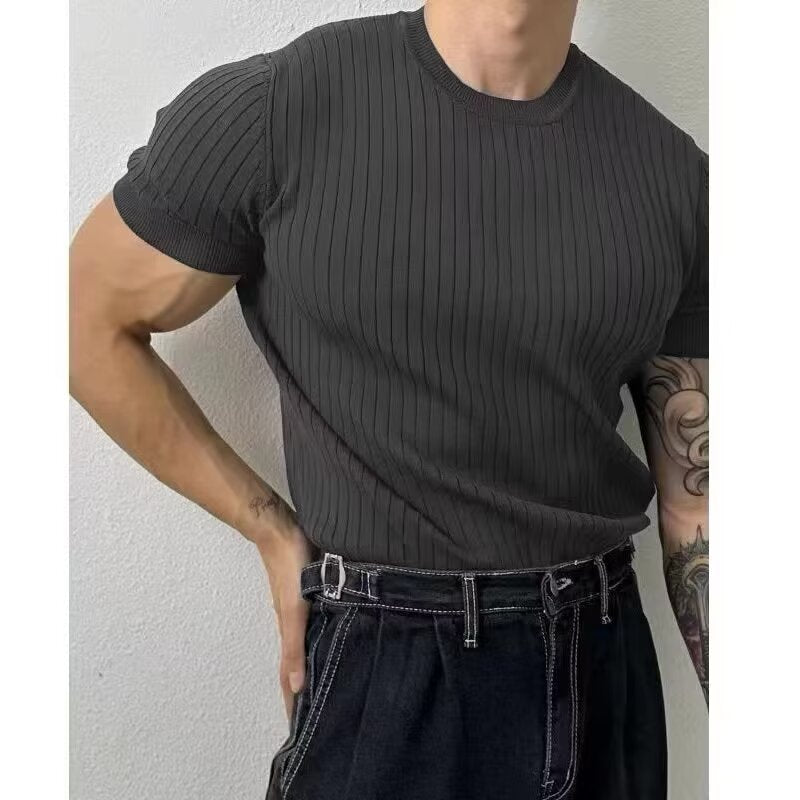 Maglia a Manica Corta con Colletto a Revers e Struttura Moisture-Wicking