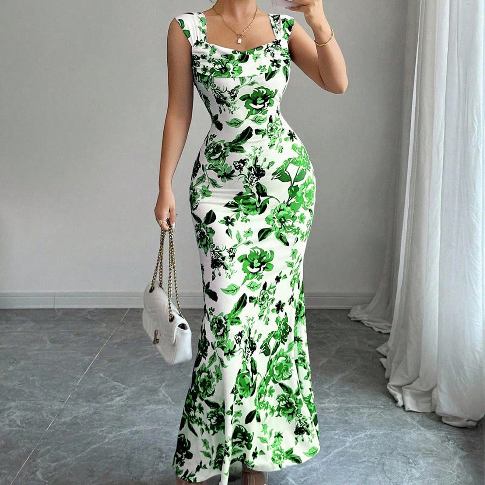 Abito Slim Fit a Fiori con Scollo a Squadra - Primavera/Estate 2026