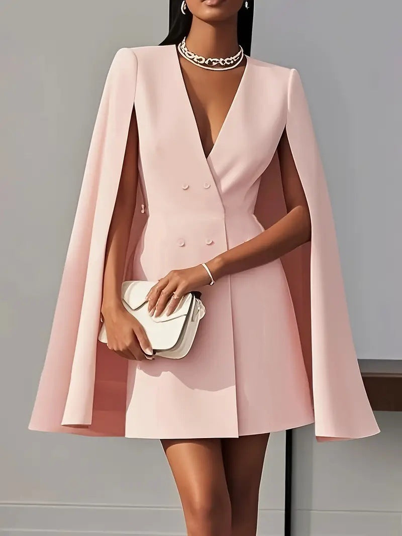 Abito Cloak-Dress a Mantella con Scollo a V