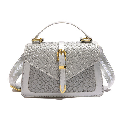 Shoulder Bag "Street Trend" Horizontal Square con Chiusura a Patta e Dettagli Splicing