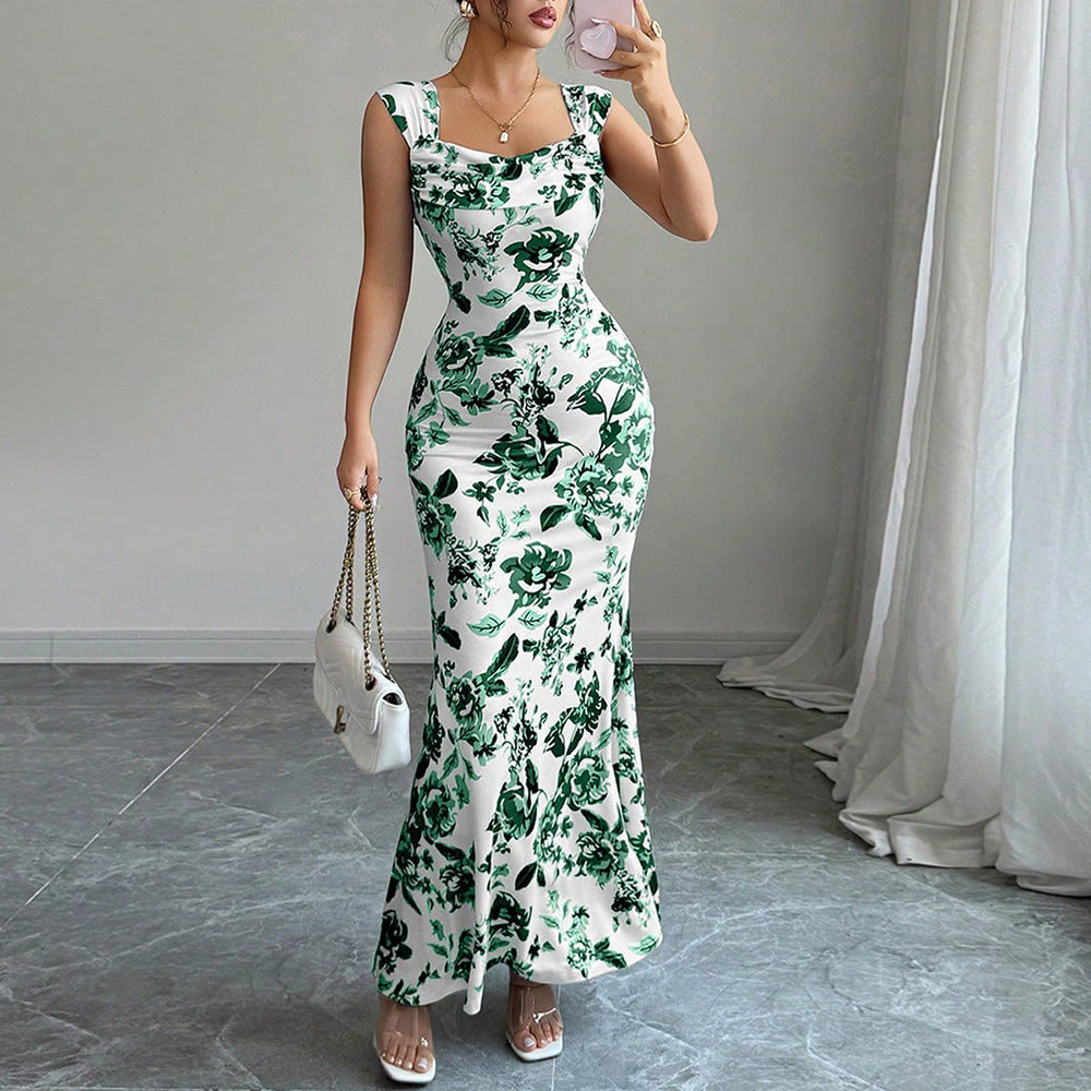 Abito Slim Fit a Fiori con Scollo a Squadra - Primavera/Estate 2026