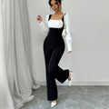 Jumpsuit Long-Sleeve in Black & White