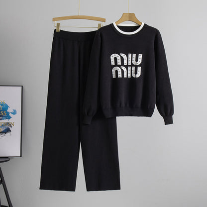Completo Casual Pantalone Beaded Contrast Suit