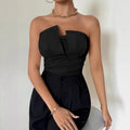Jumpsuit "Street Fashionista" Sleeveless con Taglio Three-Quarter e Tessuto Woven