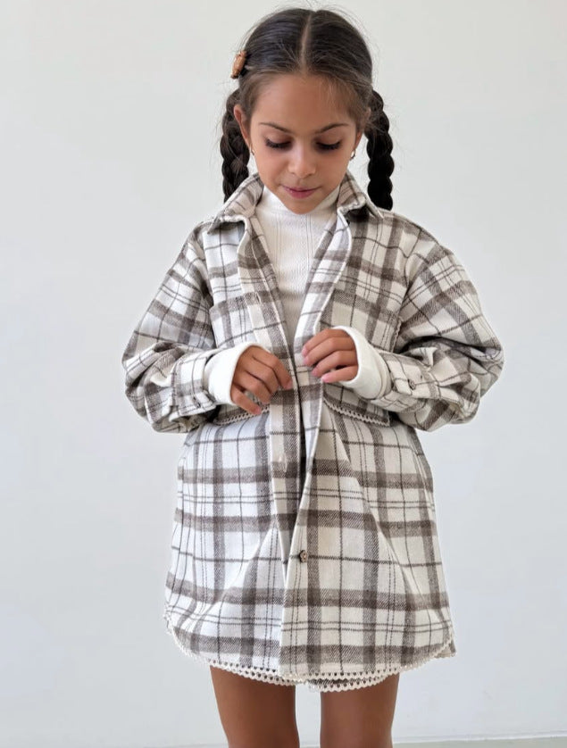 Completo Due Pezzi in Cotone a Quadretti con Giacca Monopetto e Pantaloni