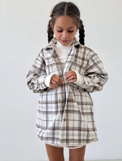 Completo Due Pezzi in Cotone a Quadretti con Giacca Monopetto e Pantaloni