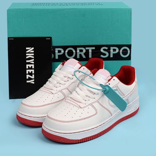 Air Force One White And Red Stitching