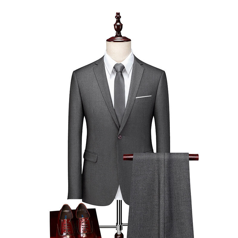 Completo Due Pezzi Slim Fit con Notch Lapel e Struttura Anti-Piega
