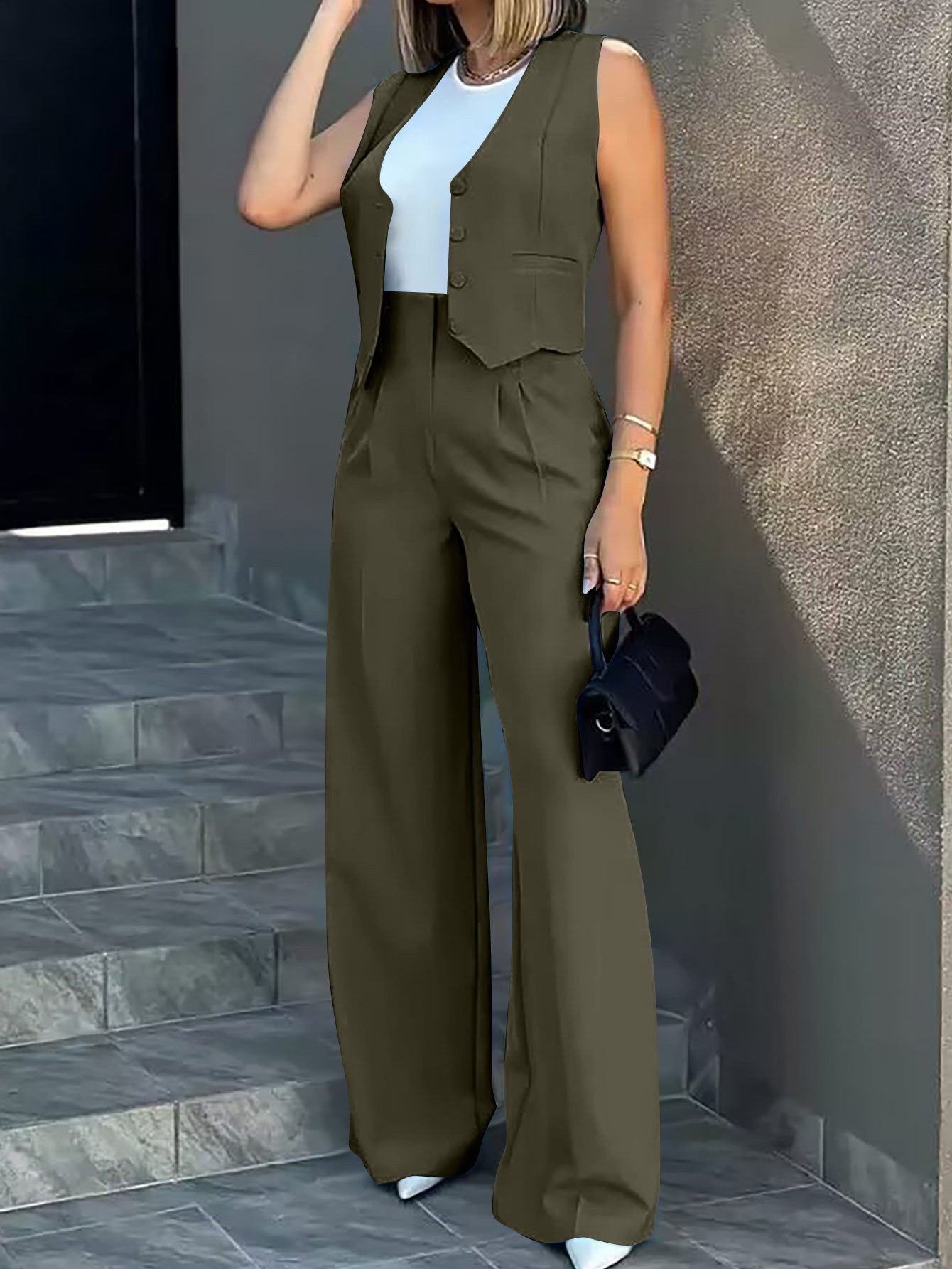 Completo Top & Pants British Elegant Commute