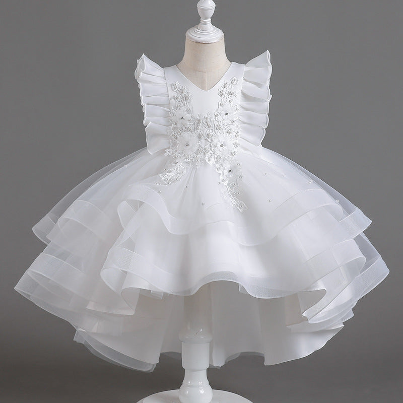 Abito in Misto Cotone con Trame in Pizzo, Mesh Plissettato e Finitura High-Density