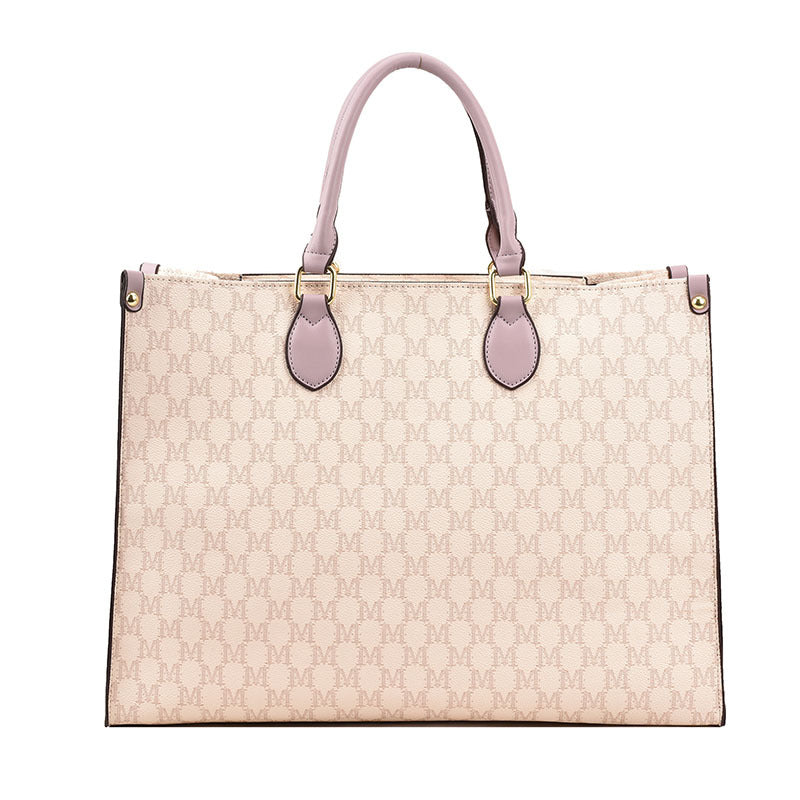 Maxi Tote "Retro Letter" Horizontal Square con Chiusura Safe-Zip