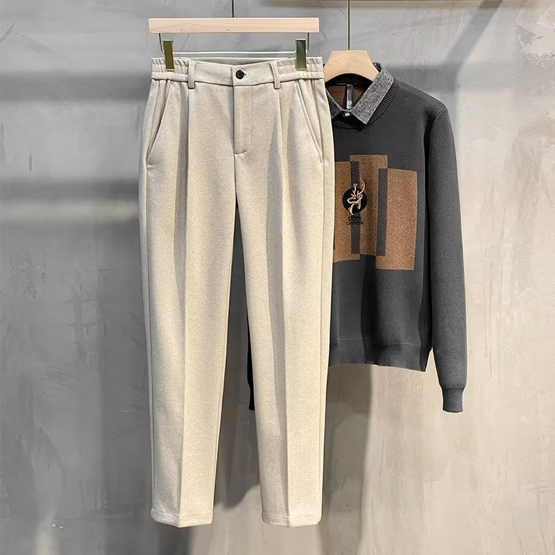 Pantaloni Slim-Fit con Vita Elasticizzata e Struttura No-Iron