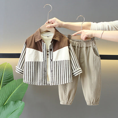 Completo Tre Pezzi in Cotone Premium al 90% con Design Cardigan