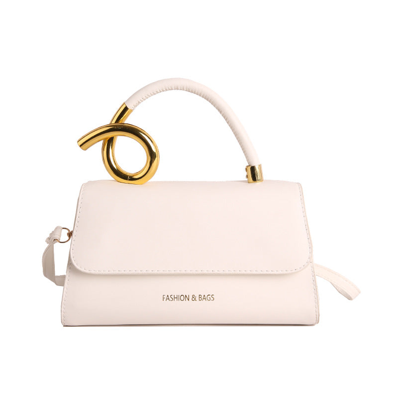 Borsa "Cross-Border Trend" Horizontal Square con Chiusura a Scatto e Finiture Stitching