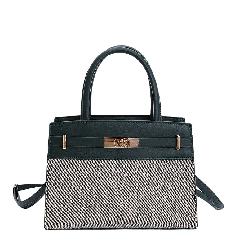 Borsa "Street Trend" Horizontal Square con Dettagli Splicing e Chiusura Safe-Zip