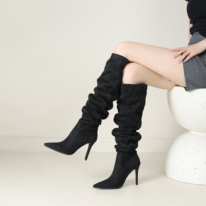 Stivali Over-the-Knee a Punta con Tacco a Spillo – Eleganza Sopra il Ginocchio