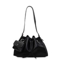 Maxi Bucket Bag "Urban Simplicity" con Chiusura Magnetica e Finiture a Cucitura