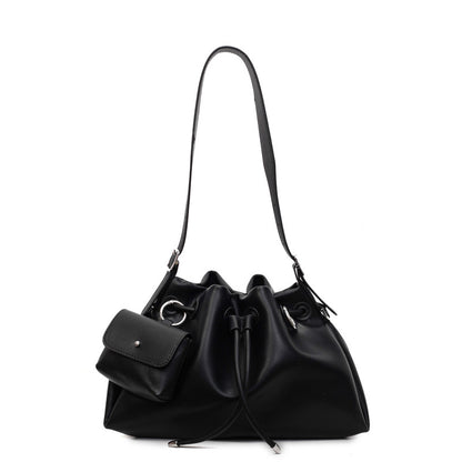 Maxi Bucket Bag "Urban Simplicity" con Chiusura Magnetica e Finiture a Cucitura