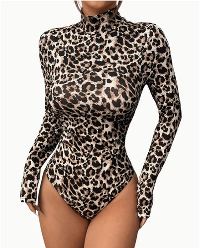 Jumpsuit Elegante a Manica Lunga – Tuta Capri Leopardata per Ufficio e Daily Chic