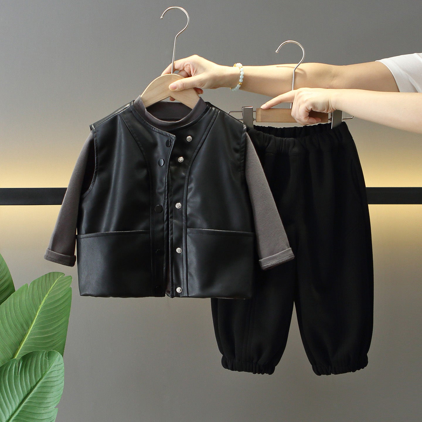 Set Tre Pezzi "Black & Brown" con Fodera Integrale in Cotone