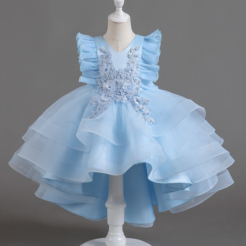 Abito in Misto Cotone con Trame in Pizzo, Mesh Plissettato e Finitura High-Density