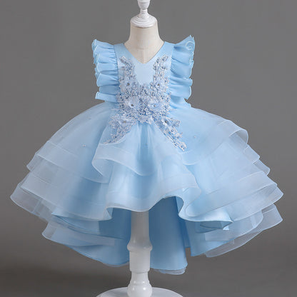 Abito in Misto Cotone con Trame in Pizzo, Mesh Plissettato e Finitura High-Density