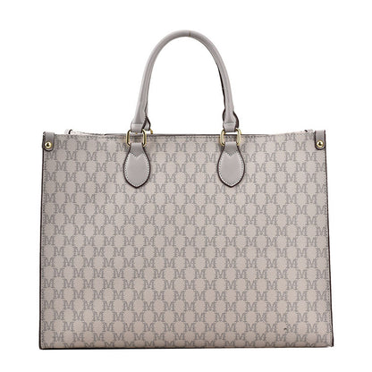 Maxi Tote "Retro Letter" Horizontal Square con Chiusura Safe-Zip