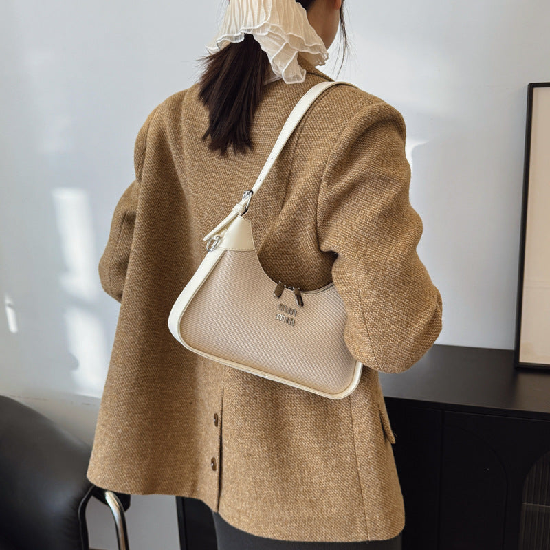 Armpit Bag "Dumpling Shape" con Doppia Tracolla e Scomparto Interno Laminato