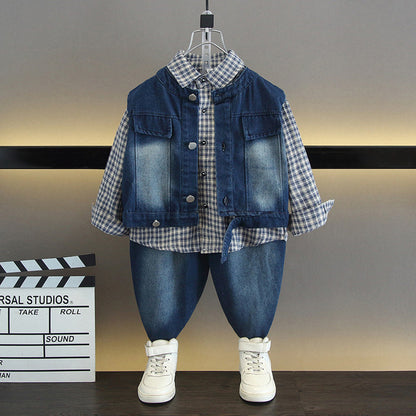 Completo Denim "Plaid": L'Incontro tra Classico e Urban