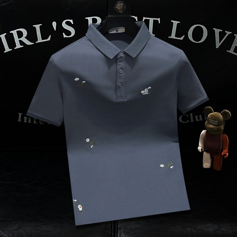 Polo "Botanical Heritage" Slim Fit con Ricamo Floreale e Tessuto High-Tech