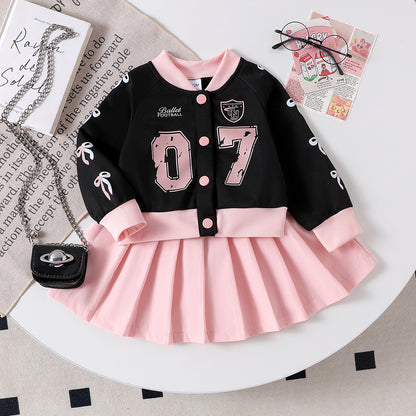 Completo Due Pezzi con Cardigan Monopetto e Gonna Coordinata in Cotone Premium