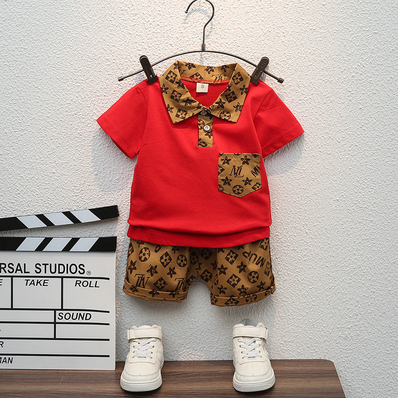 Completo Estivo Due Pezzi in Cotone con Grafiche Cartoon e Shorts Coordinati