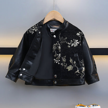 Giacca in PU Leather "Stand Collar" con Chiusura Zipper e Finitura Soft-Touch