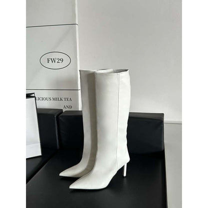 Stivali Alti in Raso Lucido con Tacco a Spillo – Eleganza "High Tube" Chic