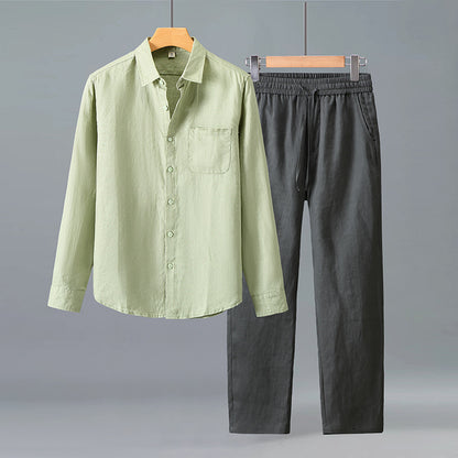 Completo Urban Zen 2026: Camicia in 100% Lino e Pantaloni coordinati
