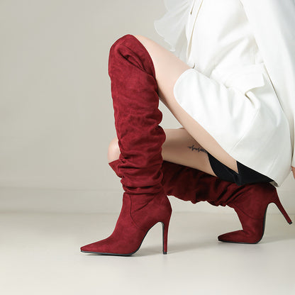 Stivali Over-the-Knee a Punta con Tacco a Spillo – Eleganza Sopra il Ginocchio