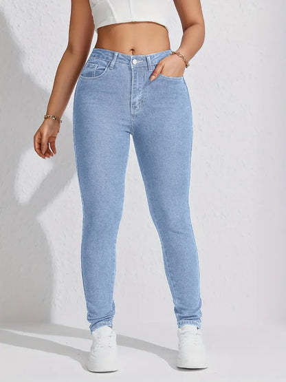 Jeans High-Waisted con Tecnologia Butt-Lifting e Taglio Dritto