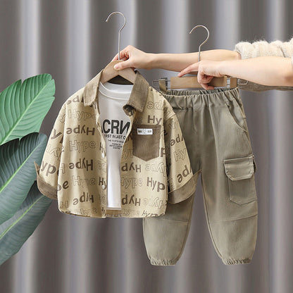 Set Tre Pezzi in Cotton-Blend con Pattern Lettering