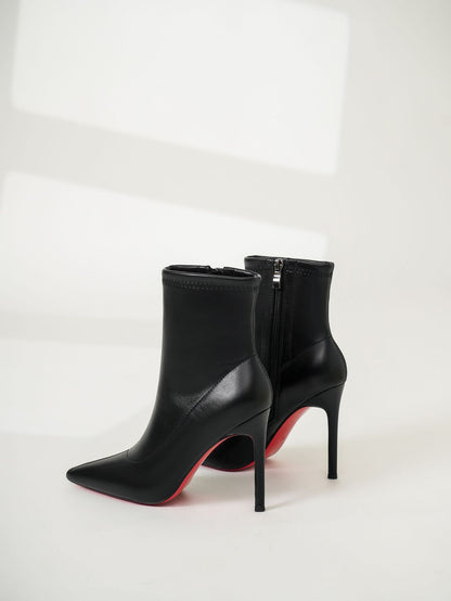 Stivaletti "Red Bottom" in Super Fibra – Tacco Personalizzabile 6/8/10 cm