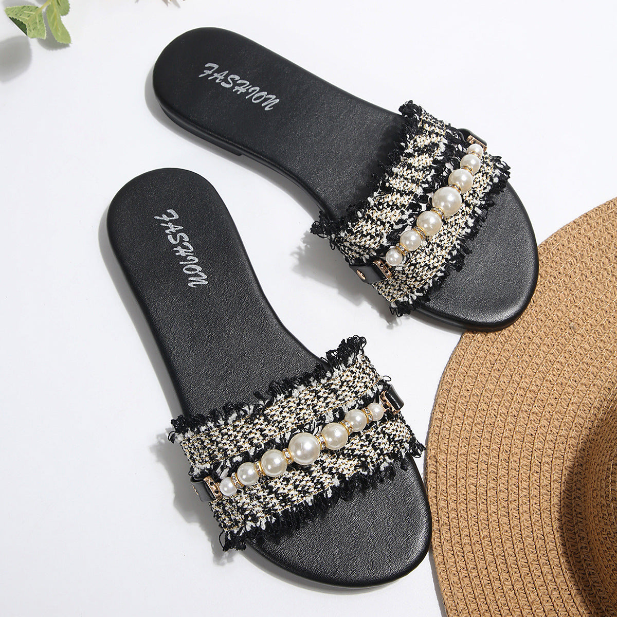 Sandalo Flat Casual Pearl Cloth