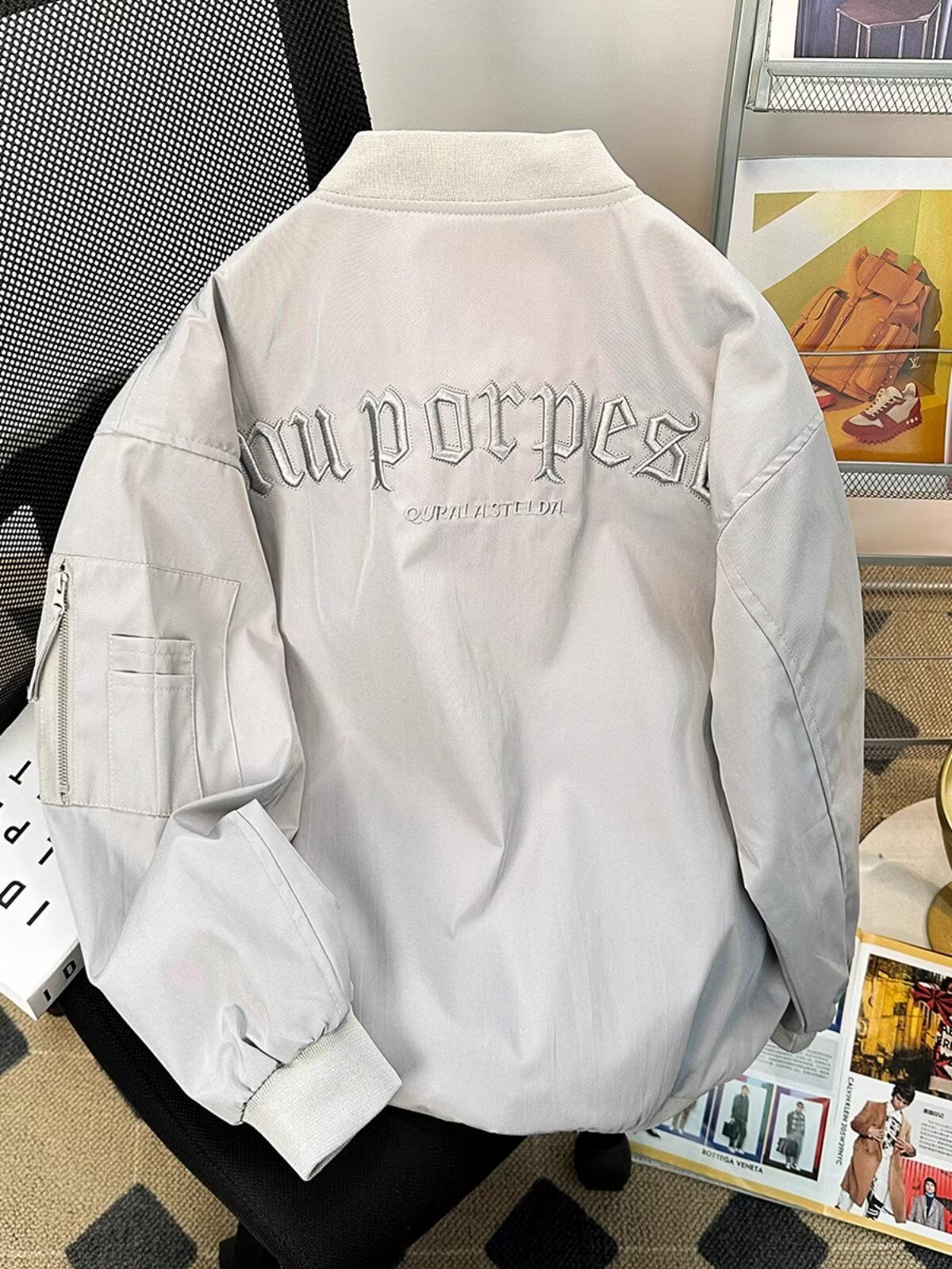 Bomber Varsity High-Street con Ricami "American Icon"