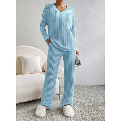 Trousers Suit "Knitted Comfort" con Texture Embossed e Silhouette Long-Sleeve