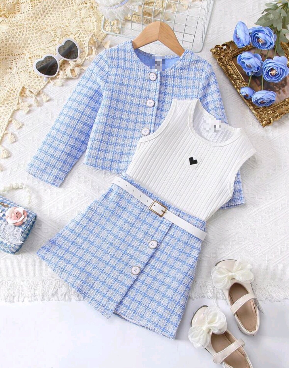 Completo Due Pezzi in Cotton-Blend con Giacca Monopetto e Silhouette Skirt-Suit
