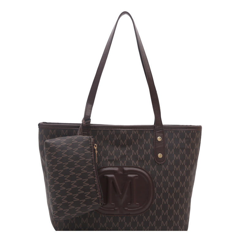 Tote Bag "Street Fashion" Horizontal Square con Dettagli Splicing e Chiusura Safe-Zip