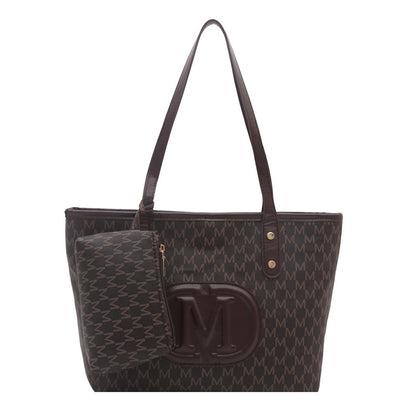 Tote Bag "Street Fashion" Horizontal Square con Dettagli Splicing e Chiusura Safe-Zip