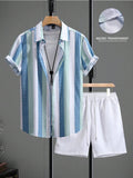 Camicia a Maniche Corte e Shorts in Tessuto Elasticizzato